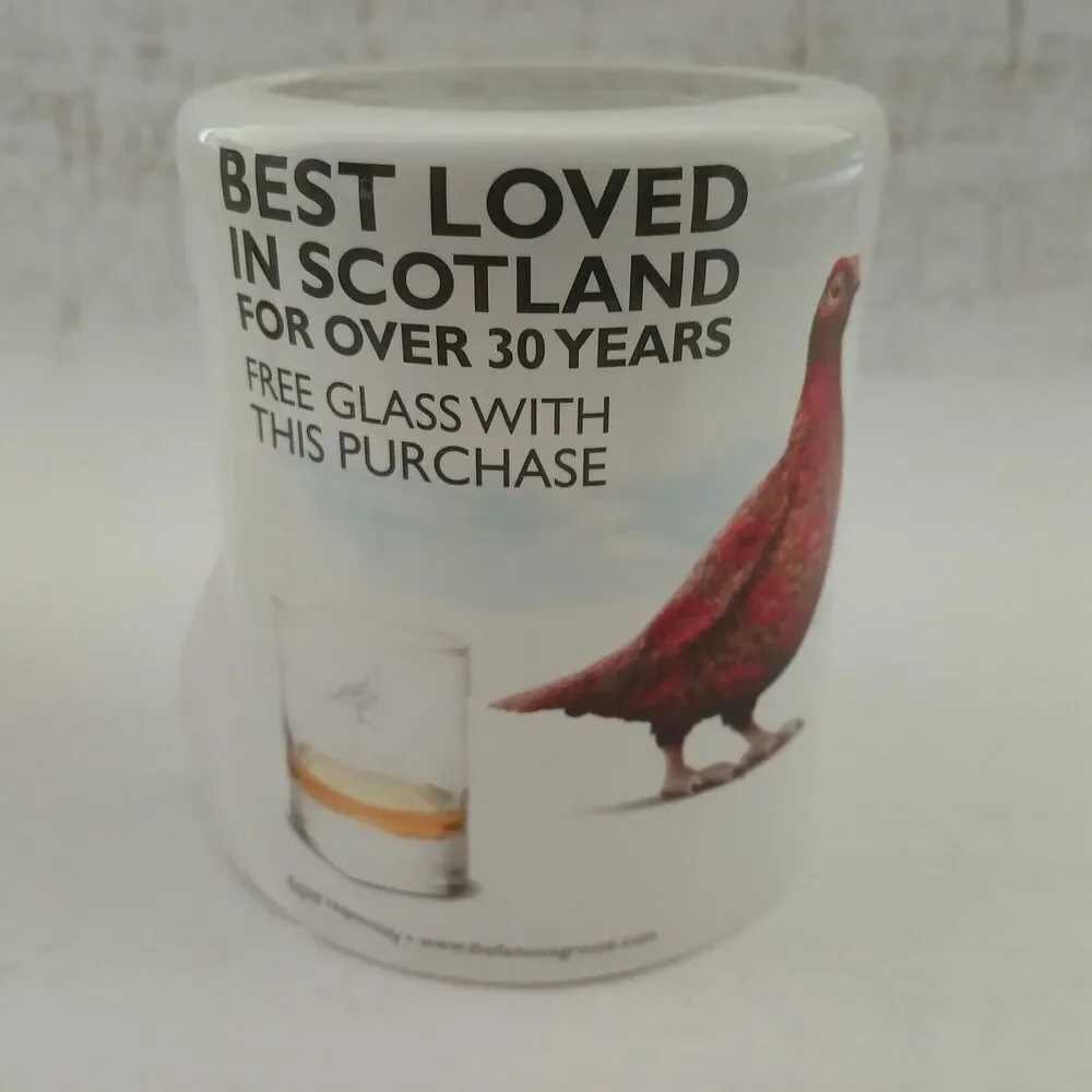 NEW Set of 2 The Famous Grouse Collectible Whiskey Glasses Etched Design 6 Oz